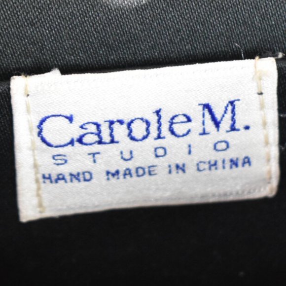 Carole M Studio Clutch Vintage Shoulder Long Strap Black Beaded Cocktail - Picture 5 of 8